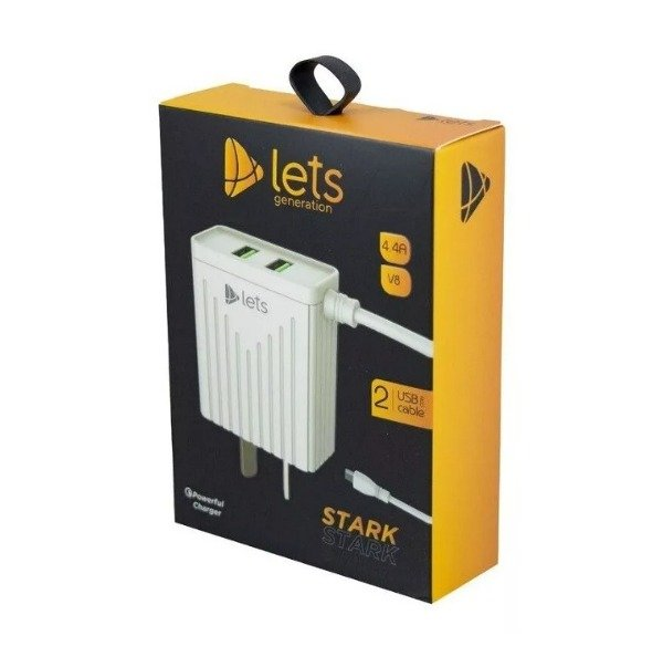 Cargador Lets 4.4A V8 con cable 