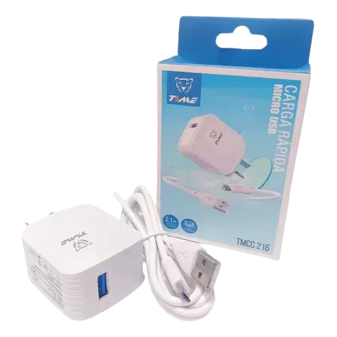 Cargador Time 2.1A micro usb con cable 